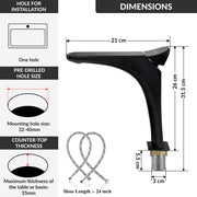 Plantex Brass Wash Basin Mixer Tap/Hot & Cold Basin Mixer Faucet/Deck Mount Pillar Spout for Bathroom Sink - Pack of 1 (APS-4603, Black)