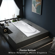 Plantex Bathtub For Bathroom/Bath tub for Adults/Deep Soaker Bathtub with Overflow and Waste Coupling Accessories (White - 1670 mm)