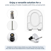 Plantex 55MM QQ Toilet Seat Cover Hinges/Soft Close QQ Quick Release Replacement Kit/Corrosion-Resistant Hydraulic Dampers with Screws & Fittings/Easy Installation-1 Pair (2 Piece)
