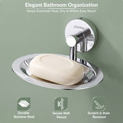 Plantex Stainless Steel Soap Holder for Bathroom/Soap Stand/Soap Dish/Soap Storage/Bathroom Accessories - Brezza (Chrome)