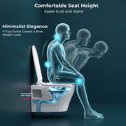 Plantex Ceramic Commode for Toilet/Rim Washdown Western Commode/P Trap Wall Hung Toilet for Bathroom with Soft Close Seat Cover - (White)
