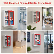 Plantex First Aid Box/Medicine Storage Box/Emergency First Aid Kit Box/Medical Box for Home, School & Office/Medicine Organizer with Multi Compartment - (Red & White) – Big Size Wall Mount – GI Steel