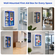 Plantex First Aid Box/Emergency Medicine Storage Box/First Aid Kit Box/Medical Box for Home, School & Office/Lockable with Multi Compartment - (Blue & White) ÃƒÂ¢Ã¢â€šÂ¬Ã¢â‚¬Å“ Big Size Wall Mount ÃƒÂ¢Ã¢â€šÂ¬Ã¢â‚¬Å“ Metal