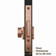 Plantex Dead Lock for Main Door/Lock with Brass 70mm Cylinder with Lock Body and 3 Computerized Keys - Pack of 1 (PVD Rose Gold)