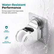 Plantex ABS Hand Shower Holder For Bathroom/Strong Self Adhesive Adjustable Handheld Shower/No Drilling Wall Mount Bracket - (Chrome)