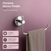 Plantex Stainless Steel Towel Ring for Bathroom/Wash Basin/Napkin-Towel Hanger/Bathroom Accessories - (Chrome - L Shape) - Pack of 1