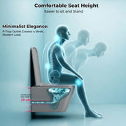 Plantex Imported Italica Ceramic Wall Hung Commode Toilet/Rimless Western Toilet/Washdown Commode with Soft Closing Toilet Seat - P Trap (Square - Matt Light Grey)