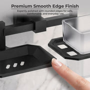 Plantex 304 Stainless Steel Soap and Brush Holder Stand for Bathroom and Wash Basin/Bathroom Accessories Darcy (Black)