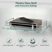 Plantex Glass Setup Box Stand Wall Mounted/Glass Shelf/Wall Shelf Rack/Wall Mount Holder with Wall Brackets (12 X 9 Inch)