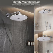 Plantex ABS Shower Head for Bathroom/10x8 Inch Rain Shower Head/Pressurized Overhead Shower/Self Cleaning Shower Head/Water Saving – (Chrome, D326)