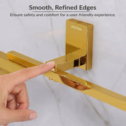 Plantex 304 Grade Stainless Steel Soap Dish with Napkin Ring/Soap Stand/Soap Holder/Napkin Holder/Towel Hanger for Bathroom/Bathroom Accessories - Pack of 1 (Crystal, PVD Gold)