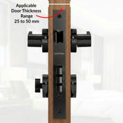 Plantex Door Lock Set with Keys/Mortise Door Lock for Home/Office/Hotel - Pack of 1 (OHMH-21, Z-Black & PVD Black)
