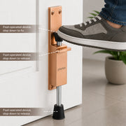 Plantex Kickdown Door Stopper Spring Loaded Telescopic Step On/Off Door Stopper Rubber, Adjustable Heavy Duty Door Locks Holder Stop/Release by Foot - Pack of 1 (Rose Gold)