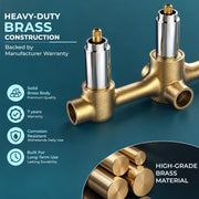 Plantex Brass Concealed Shower Mixer Valve with 3 Lever Exposed Parts Kit/High Flow Manual Diverter/Wall Mounted Bathroom Shower Control Valve (Venice-1538)
