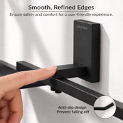 Plantex 304 Grade Stainless Steel Soap Dish with Napkin Ring/Soap Stand/Soap Holder/Napkin Holder/Towel Hanger for Bathroom/Bathroom Accessories - Pack of 1 (Crystal, Black)