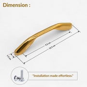 Plantex Cabinet Handle/96mm Handle for Drawer/Wardrobe/Kitchen Handle/Pull-Push Handle for Home/Office - Pack of 1 (Gold)