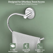 Plantex Stainless Steel Napkin Holder for Wash Basin/Towel Hanger for Bathroom/Napkin Hanger/Bathroom Accessories - Pack of 1 (Chrome)