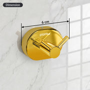 Plantex J4 Stainless Steel Robe Hook/Clothes Hanger for Wall/Hangers for Bathroom/Bathroom Accessories (PVD Gold Finish) Onix