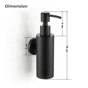 Plantex Liquid Soap Dispenser for Bathroom/304 Grade Stainless Steel Shampoo Dispenser/Round Hand wash Dispenser/Bathroom Accessories - Pack of 1 (Regent, PVD Black)