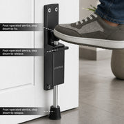 Plantex Kickdown Door Stopper Spring Loaded Telescopic Step On/Off Door Stopper Rubber, Adjustable Heavy Duty Door Locks Holder Stop/Release by Foot - Pack of 1 (Black)