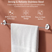 Plantex 304 Grade Stainless Steel 24 Inch Single Towel Rod/Towel Holder for Bathroom/Towel Bar/Hanger/Stand/Bathroom Accessories - Olive (Chrome)