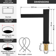 Plantex Brass Wash Basin Mixer Tap/Thermostatic Hot & Cold Basin Mixer Faucet/Deck Mount Pillar Spout for Bathroom Sink - Pack of 1 (APS-4605, Black Matt)