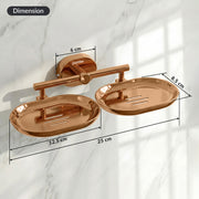 Plantex J4 Stainless Steel Double Soap Dish for Bathroom/Soap Holder for Bathroom/Wall Mounted Soap Holder/Bathroom Accessories (PVD Rose Gold Finish) Onix