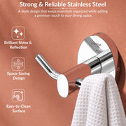 Plantex 304 Grade Stainless Steel Hooks for Hanging Clothes and Towels in Bathroom/Living Room/Bathroom Accessories - Olive (Chrome)