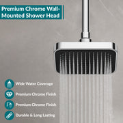Plantex Single-Mode Square Shower for Bathroom/ABS Shower Head for Bathroom/6 Inch High Pressure Overhead Shower - (APS-D-3133, Chrome)