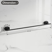 Plantex J4 Stainless Steel 24 Inch Towel Rod for Bathroom/Towel Holder in Bathroom/Towel Holder/Bathroom Accessories (PVD Black Finish) Onix