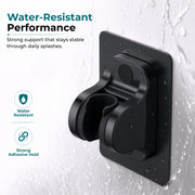 Plantex ABS Hand Shower Holder For Bathroom/Strong Self Adhesive Adjustable Handheld Shower/No Drilling Wall Mount Bracket - (Black)