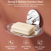 Plantex 304 Grade Stainless Steel Soap Holder Stand for Bathroom and Wash Basin/Wall Mounted Soap Holder/Soap Dish/Bathroom Accessories (Chrome)
