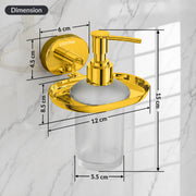 Plantex J4 Stainless Steel Liquid Soap Dispenser/Shampoo Dispenser for Wash Basin/Hand Wash Dispenser Wall Mounted/Bathroom Accessories (PVD Gold Finish) Onix
