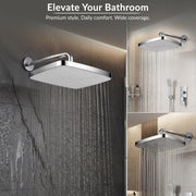 Plantex ABS Shower Head for Bathroom/14x9 inch Head for bathroom/Rain Showers Head for bathroom/Pressurized Showers Head – (Chrome & White, D510)