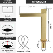 Plantex Brass Wash Basin Mixer Tap/Thermostatic Hot & Cold Basin Mixer Faucet/Deck Mount Pillar Spout for Bathroom Sink - Pack of 1 (APS-4605, Brushed Gold)