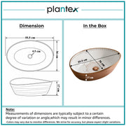 Plantex Designer Ceramic Basin/Table Top Wash Basin for Bathroom/Countertop Vessel Sink Basin for Home/Office/Restaurant (White & Rose Gold, 22 x 14 x 7 Inch)