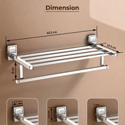 Plantex 304 Grade Stainless Steel Towel Rack for Bathroom/Towel Stand/Hanger/Bathroom Accessories - Darcy (18 inch - Chrome)