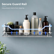Plantex Bathroom Shelf for Wall Steel/Wall Mounted Shelf for Kitchen with Railings/Washroom Organizer (16 inch, Chrome)