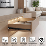 Plantex 20 Inch Soft Close Drawer Channel/Regular Close Ball Bearing Slider Drawer Channel for Home, Kitchen & Wardrobe/Telescopic Channel for Drawer - Pair of 1 (Black)