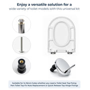 Plantex 65MM QQ Toilet Seat Cover Hinges/Soft Close QQ Quick Release Replacement Kit/Corrosion-Resistant Hydraulic Dampers with Screws & Fittings/Easy Installation-1 Pair(2 Piece)