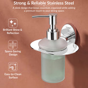 Plantex 304 Grade Stainless Steel Wash Basin Handwash Holder and Dispenser for Liquid Soap/Bathroom Accessories - Olive (Chrome)