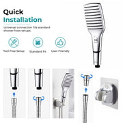 Plantex ABS Hand Shower for Bath/2 Mode Bathroom Shower/Rectangle Hand Shower Without Hose Pipe for Home/Hotel - (Chrome, H399)