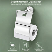 Plantex Stainless Steel Toilet Paper Holder for Bathroom/Tissue Paper Holder/Toilet Paper Roll Holder/Bathroom Accessories - Brezza (Chrome)