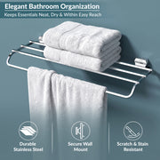 Plantex Towel Rack for Bathroom/304 Grade Stainless Steel Towel Bar/24 Inch Towel Hanger/Towel Stand/Bathroom Accessories - Pack of 1 (Delta - 2806, Chrome)
