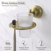 Plantex 304 Grade Stainless Steel Tumbler Holder/ABS Material Tooth Brush Holder/Bathroom Accessories - Skyllo (Antique)
