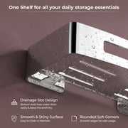 Plantex Bathroom Shelf for Wall/Stainless Steel Wall Mounted Shelf/Kitchen/Living Room/Bathroom Organiser with Drill (Chrome, 12x5 inches)