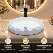 Plantex Table Top Wash Basin For Bathroom/Designer Ceramic Basin/Countertop Vessel Sink Basin - Indo-European Collection (24x 16 x 5 Inch)