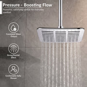 Plantex ABS Shower Head for Bathroom/12x8 inch Head for bathroom/Rain Showers Head for bathroom/Pressurized Showers Head – (Chrome, D399)