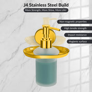 Plantex J4 Stainless Steel Liquid Soap Dispenser/Shampoo Dispenser for Wash Basin/Hand Wash Dispenser Wall Mounted/Bathroom Accessories (PVD Gold Finish) Onix