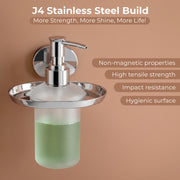Plantex J4 Stainless Steel Liquid Soap Dispenser/Shampoo Dispenser for Wash Basin/Hand Wash Dispenser Wall Mounted/Bathroom Accessories (Chrome Finish) Onix